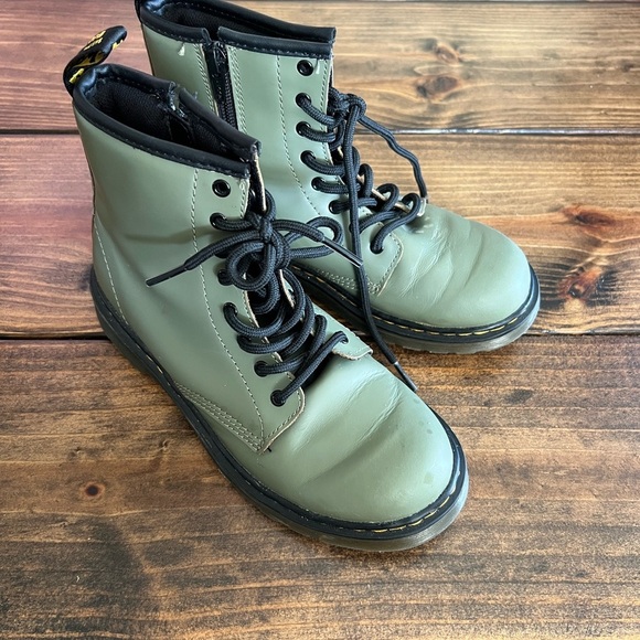Dr. Martens Other - Doc Marten’s Olive Green Lace-Up Boots, youth size 4, EUC, combat, moto, lace-up